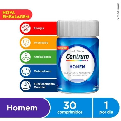  Polivitaminico Centrum Essentials Homem de A a Zinco 30 Comprimidos