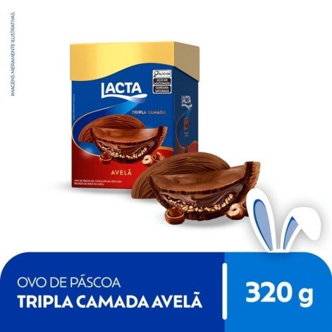 Ovo de Páscoa Lacta Tripla Camada Avelã 320g