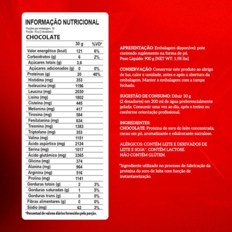 Whey 100% Pure Integral Chocolate 900g