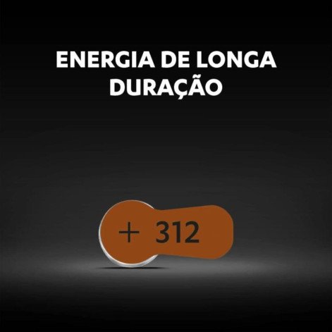 Pilha para Aparelho Auditivo 312 Duracell com 6 unidades