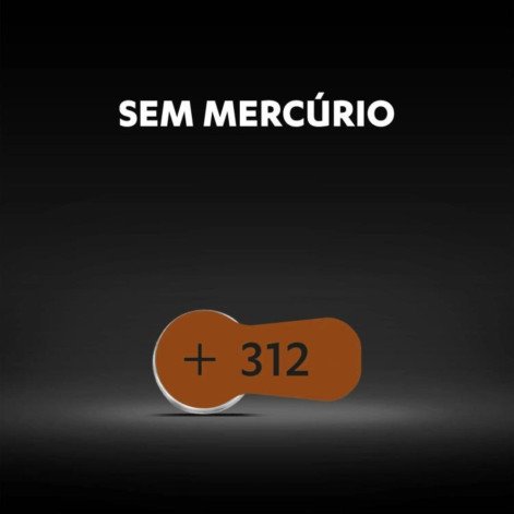 Pilha para Aparelho Auditivo 312 Duracell com 6 unidades