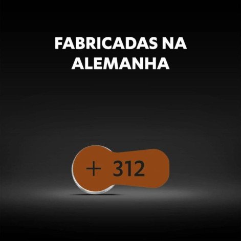 Pilha para Aparelho Auditivo 312 Duracell com 6 unidades
