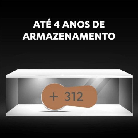 Pilha para Aparelho Auditivo 312 Duracell com 6 unidades