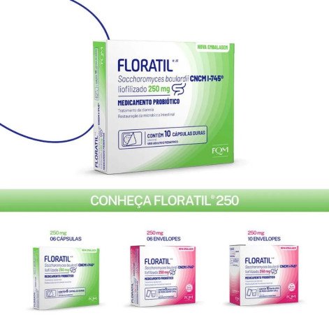 Probiótico Floratil 250mg 10 Cápsulas