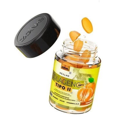 Zolve Colágeno Tipo II 40mg Sabor Tangerina 60 Comprimidos Mastigáveis