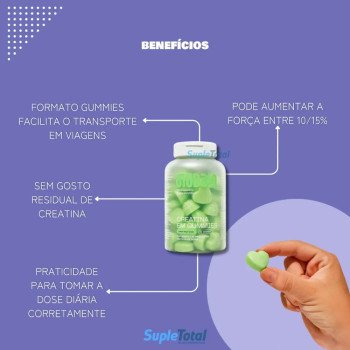 Creatina Monohidratada 60 Gummies Guday Maça Verde