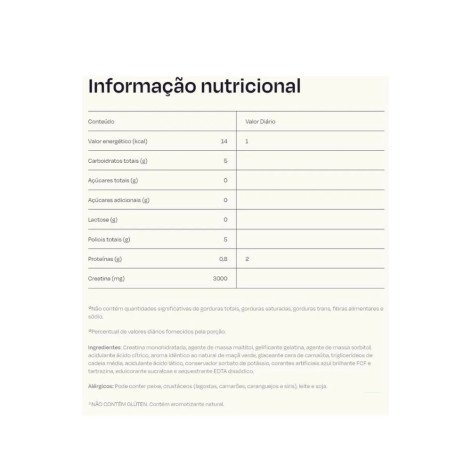 Creatina Monohidratada 60 Gummies Guday Maça Verde