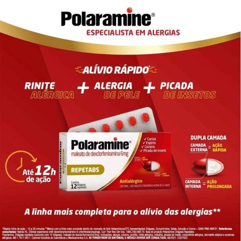 Polaramine 6mg 12 Drágeas