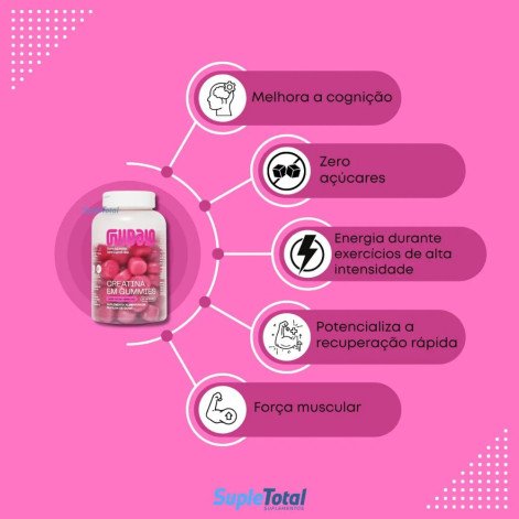 Creatina Monohidratada 60 Gummies Guday Frutas Vermelhas