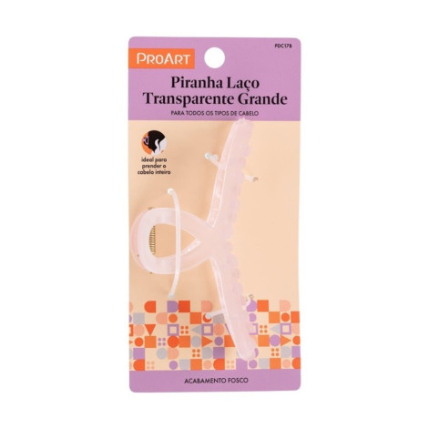Piranha para Cabelo Laço Rosa Média ProArt