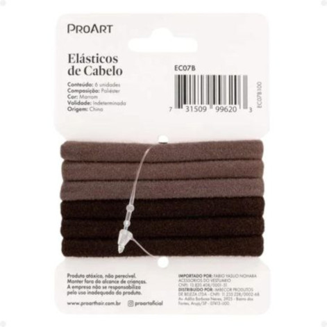 Elástico De Cabelo Pequeno Cor Marrom Proart 6 Unidades
