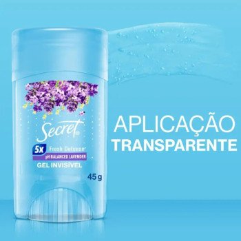 Desodorante Twist Stick em Gel Secret pH Balanceado Lavander 48h 45g