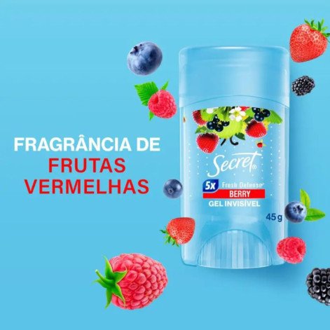 Desodorante Antitranspirante Secret Berry Gel 48h Feminino 45g