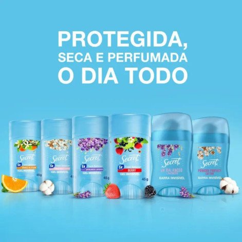 Desodorante Antitranspirante Secret Berry Gel 48h Feminino 45g