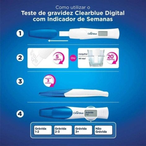 Teste De Gravidez Clearblue Digital Com Indicador de Semanas 1 Unidade