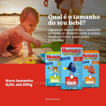 Fralda Huggies Little Swimmers Praia e Piscina M/G 10 unidades