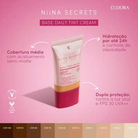 Base Líquida Daily Tint Cream Niina Secrets Cor 25 25ml