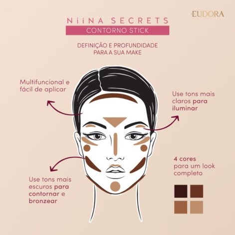 Contorno Facial Niina Secrets Stick Cor 03 5g