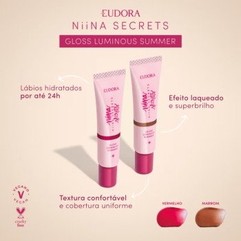 Gloss Labial Niina Secrets Luminous Summer Vermelho 12ml