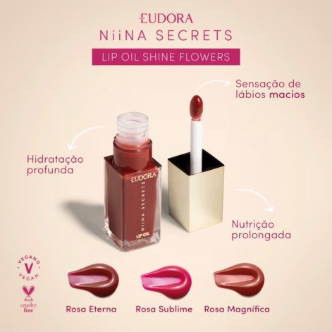 Lip Oil Niina Secrets Flower Rosa Sublime 7ml