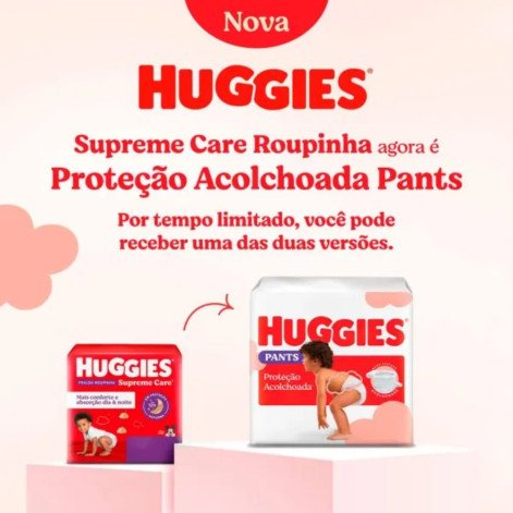 Fralda Huggies Pants Roupinha Proteção Acolchoada Tamanho M Pacote Jumbo 22 Unidades Descartáveis