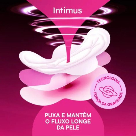 Absorvente Intimus Noturno Toda Protegida Cobertura Seca Com Abas 45 unidades