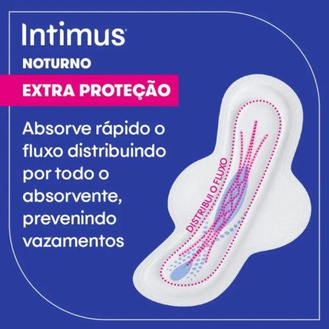 Absorvente Intimus Noturno Toda Protegida Cobertura Seca Com Abas 45 unidades