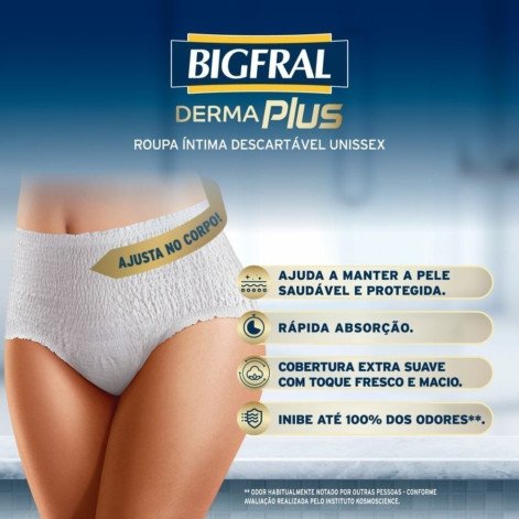 Roupa Íntima Bigfral Derma Plus G/XG Unissex 16 Unidades