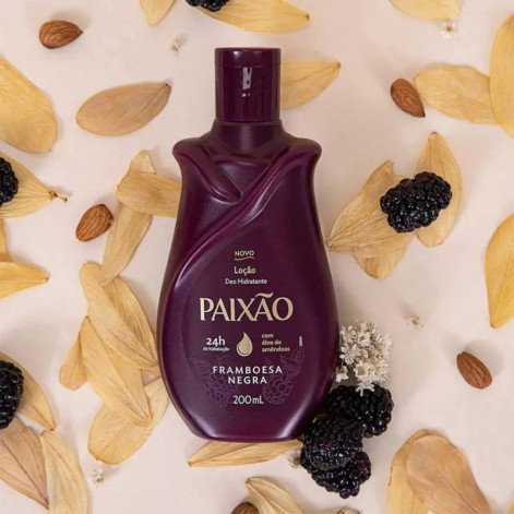 Loção Hidratante Corporal Paixão Framboesa Negra Ação Desodorante 200ml