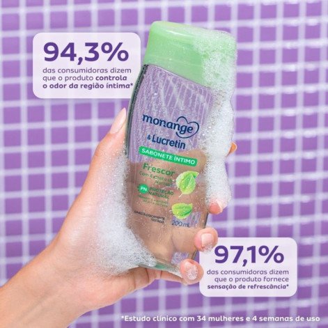 Sabonete Líquido Íntimo Monange e Lucretin Frescor 200ml