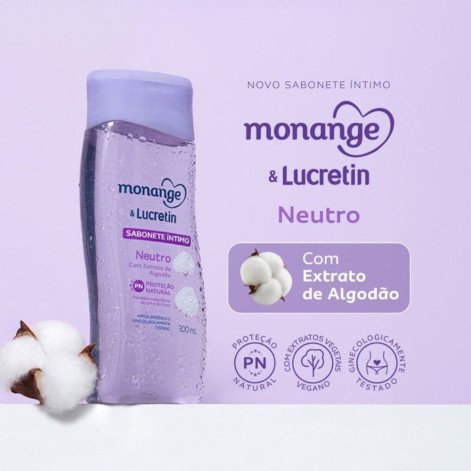 Sabonete Líquido Íntimo Monange e Lucretin Neutro 200ml