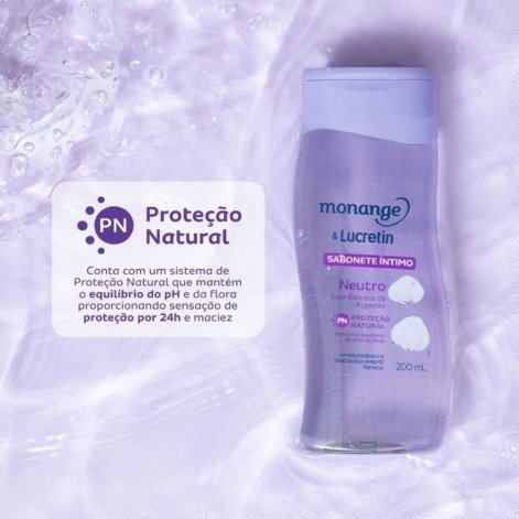 Kit Sabonete Líquido Íntimo Monange e Lucretin Neutro 2 Unidades de 200ml cada