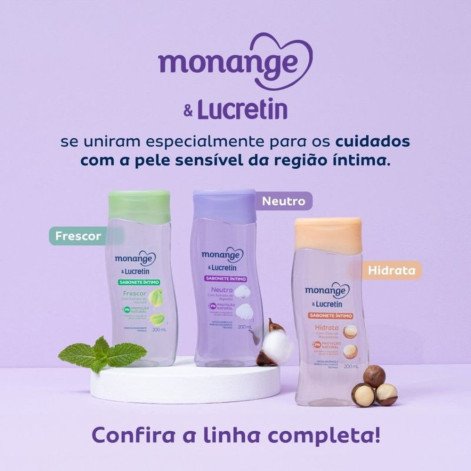 Kit Sabonete Líquido Íntimo Monange e Lucretin Neutro 2 Unidades de 200ml cada