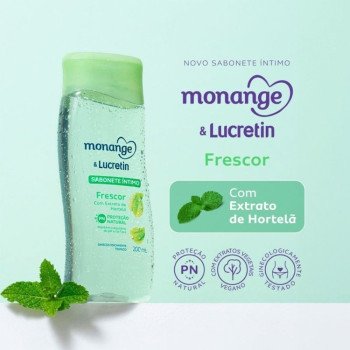 Kit Sabonete Líquido Íntimo Monange e Lucretin Frescor 2 Unidades de 200ml cada