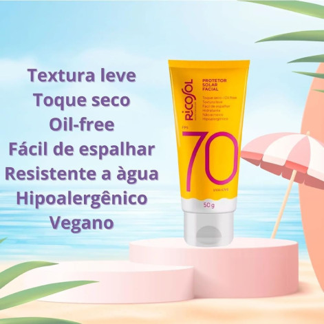 Kit Protetor Solar Ricosol Corpo 70Fps 180G+Facial 70Fps 50G