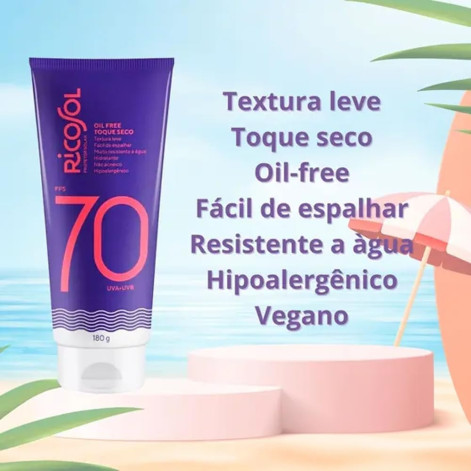 Kit Protetor Solar Ricosol Corpo 70Fps 180G+Facial 70Fps 50G