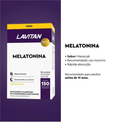Suplemento Alimentar Lavitan Melatonina Maracujá com 150 Comprimidos