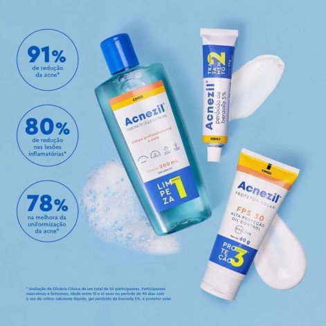 Sabonete Líquido Facial Anti Acne Acnezil Antisséptico 200ml