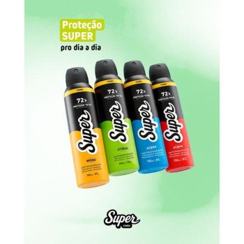 Desodorante Antitranspirante Aerossol 0% Alumínio Citrus 72H Super Cimed 150ml/87g