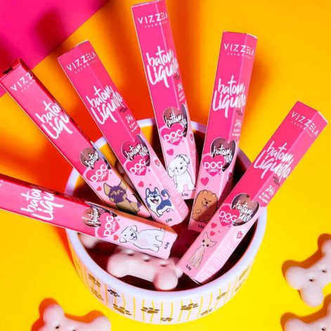 Batom Líquido 3,5g Dog Lovers Cor 03 Poodle Vizzela Cosméticos