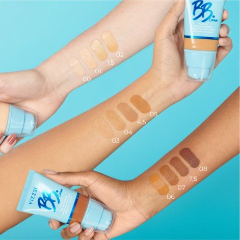 Base Liquida BB Cream Formula Hidratante e Clareadora Fps30 Vizzela Cor 04