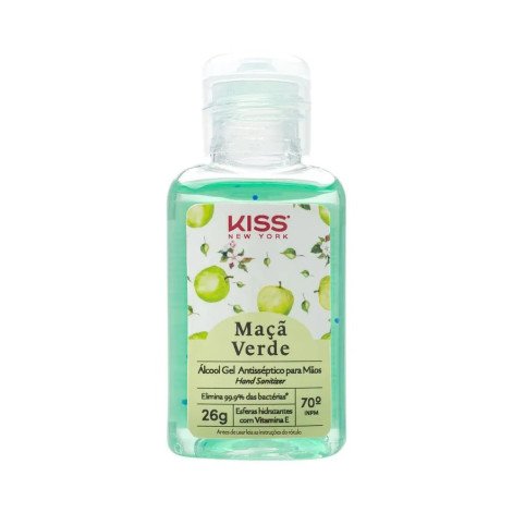 Álcool Em Gel Antisséptico Para Mãos Maçã Verde Kiss New York 26g