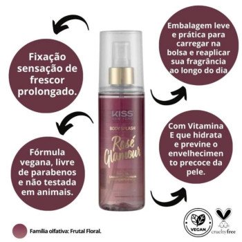 Body Splash Rosé Glamour Com 200ml Kiss New York