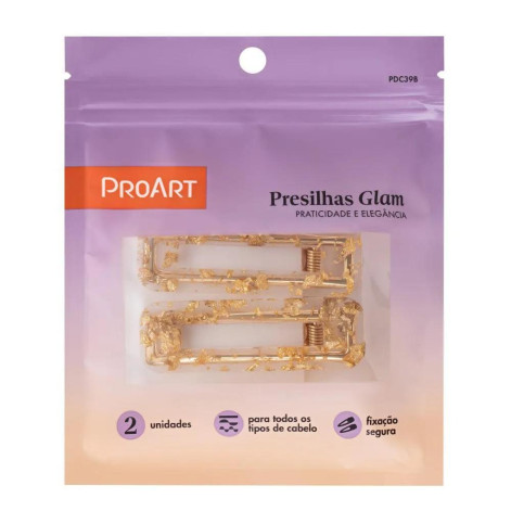 Presilha ProArt Glam Dourada 2 Unidades