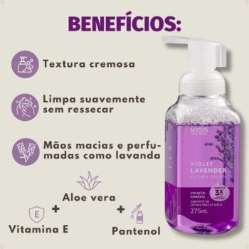 Sabonete em Espuma para Mãos Kiss New York Violet Lavender 275ml