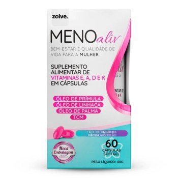 Polivitamínico Meno Aliv Tripla Ação Vitaminas E, A, D, E e K 60 cápsulas