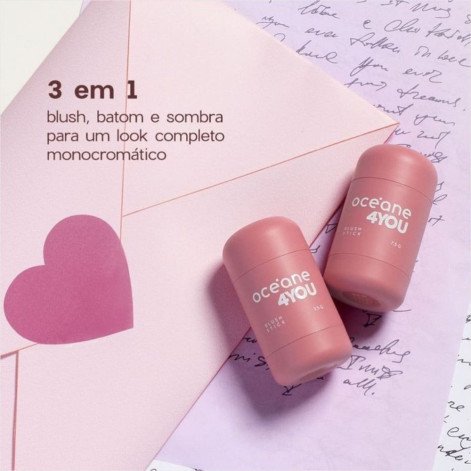Blush em Bastão Océane 4 You Love Letter Rosa 7,5g