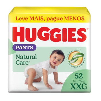 Fralda Roupinha Huggies Natural Care XXG 52 Unidades