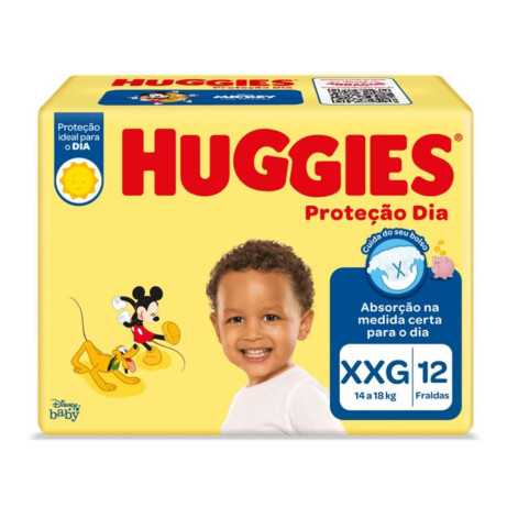 Fralda Huggies Proteção Dia Jumbinho XXG 12 Unidades