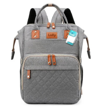 Bolsa Mochila Maternity Lolly Cinza